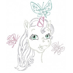 Stickdatei - Baby Unicorn LineArt 4
